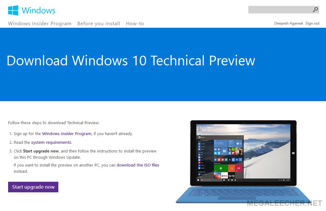 microsoft official website windows 10 download
