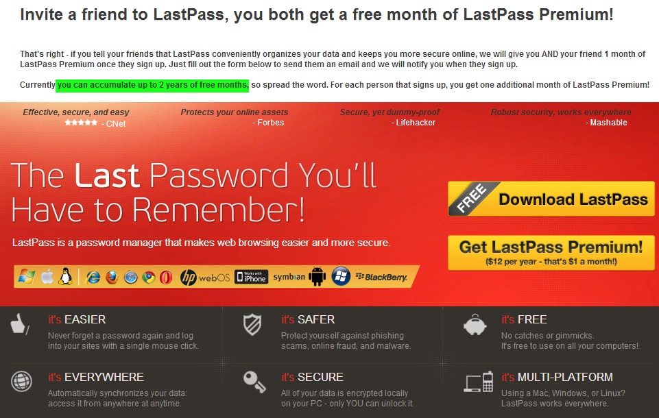 lastpass upgrade from premium to family