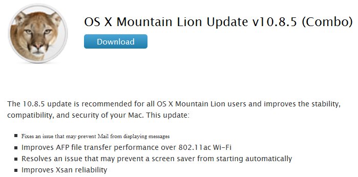 os x mountain lion update v10.8.