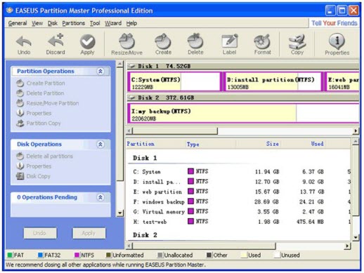 easeus partition master professional 10.8 txt