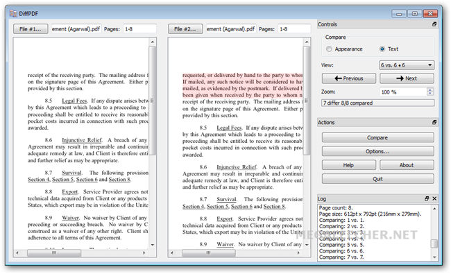 pdf document comparison software