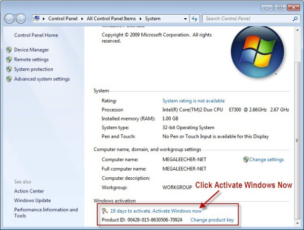 cle activation windows 7 integrale 32 bits