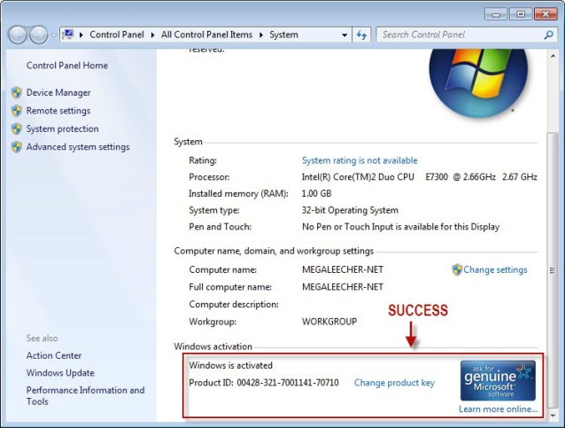 Windows Vista Validation Rearm
