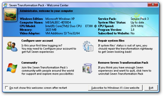 xp to windows 7 transformation pack