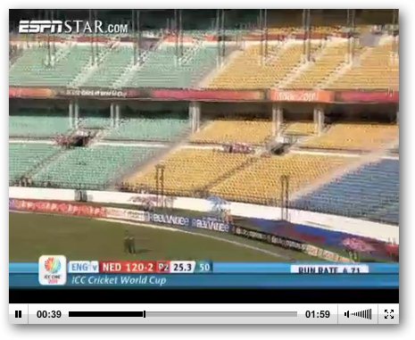 Watch Online Live Video Streaming of ICC Cricket World Cup 2011